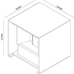 Buitenlamp kubus zwart Cubo up-down Vtac 8714984932463