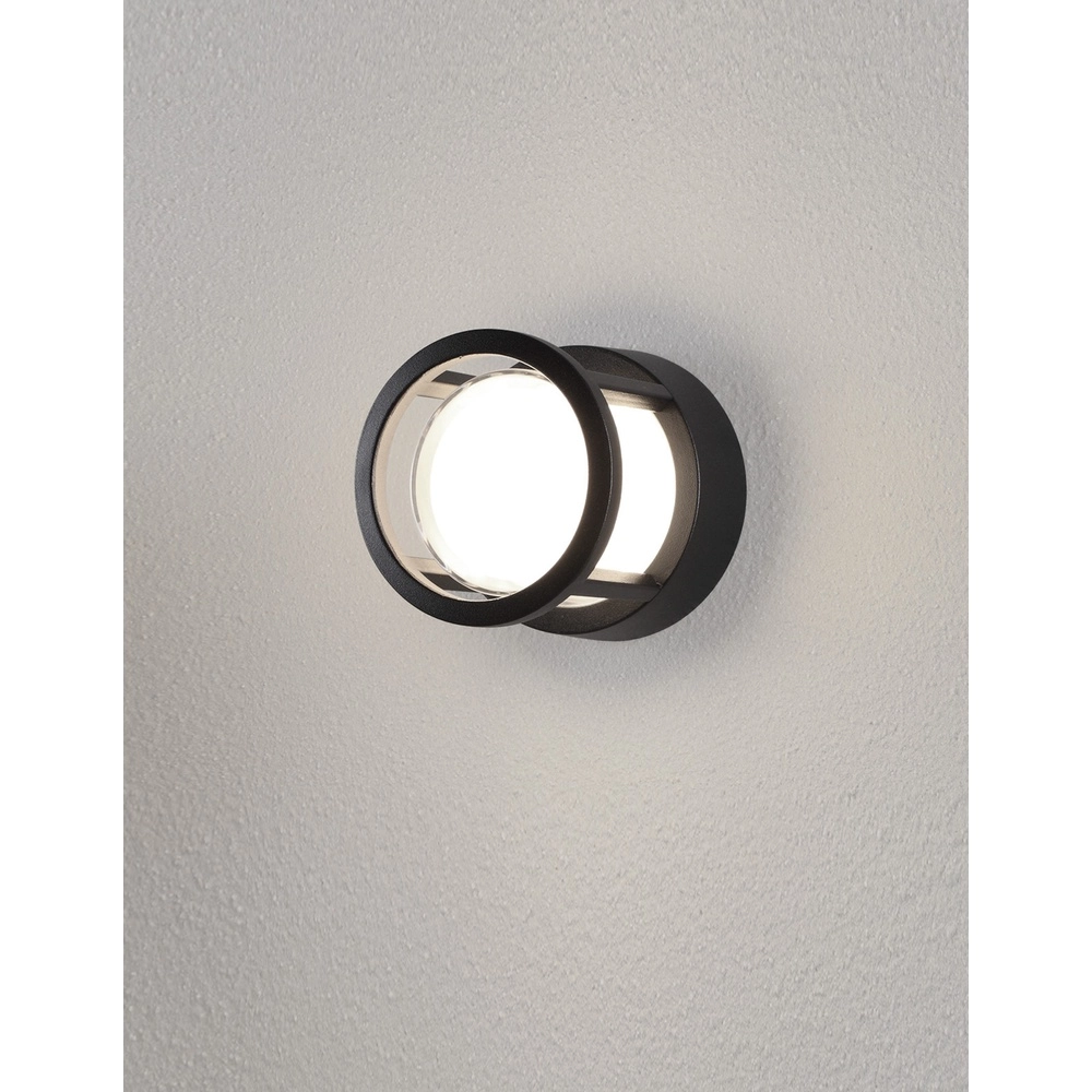 Design wandlamp Agosto rond antraciet