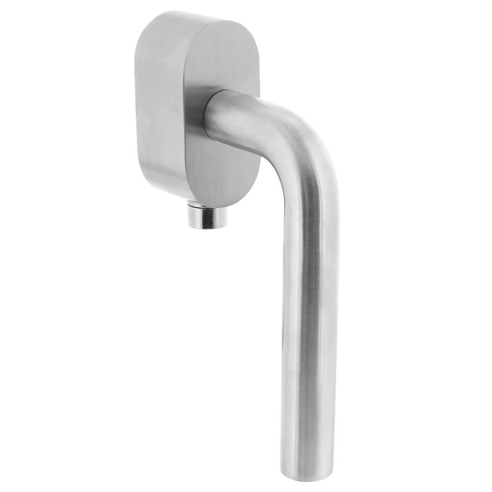 Raamkruk Recht afsluitbaar ovaal rozet RVS