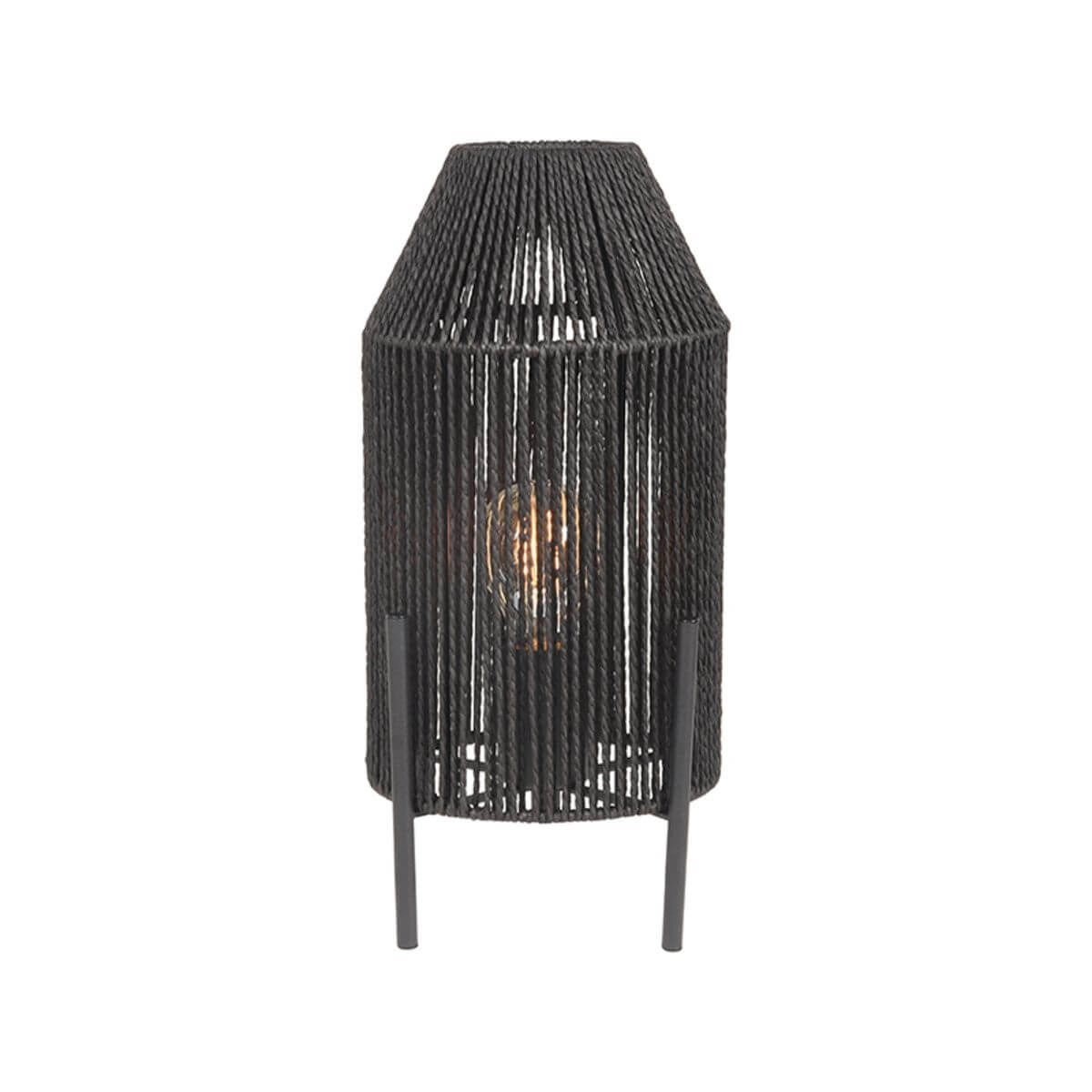 Zwarte tafellamp Ibiza met jute kap Label51 8720195423218