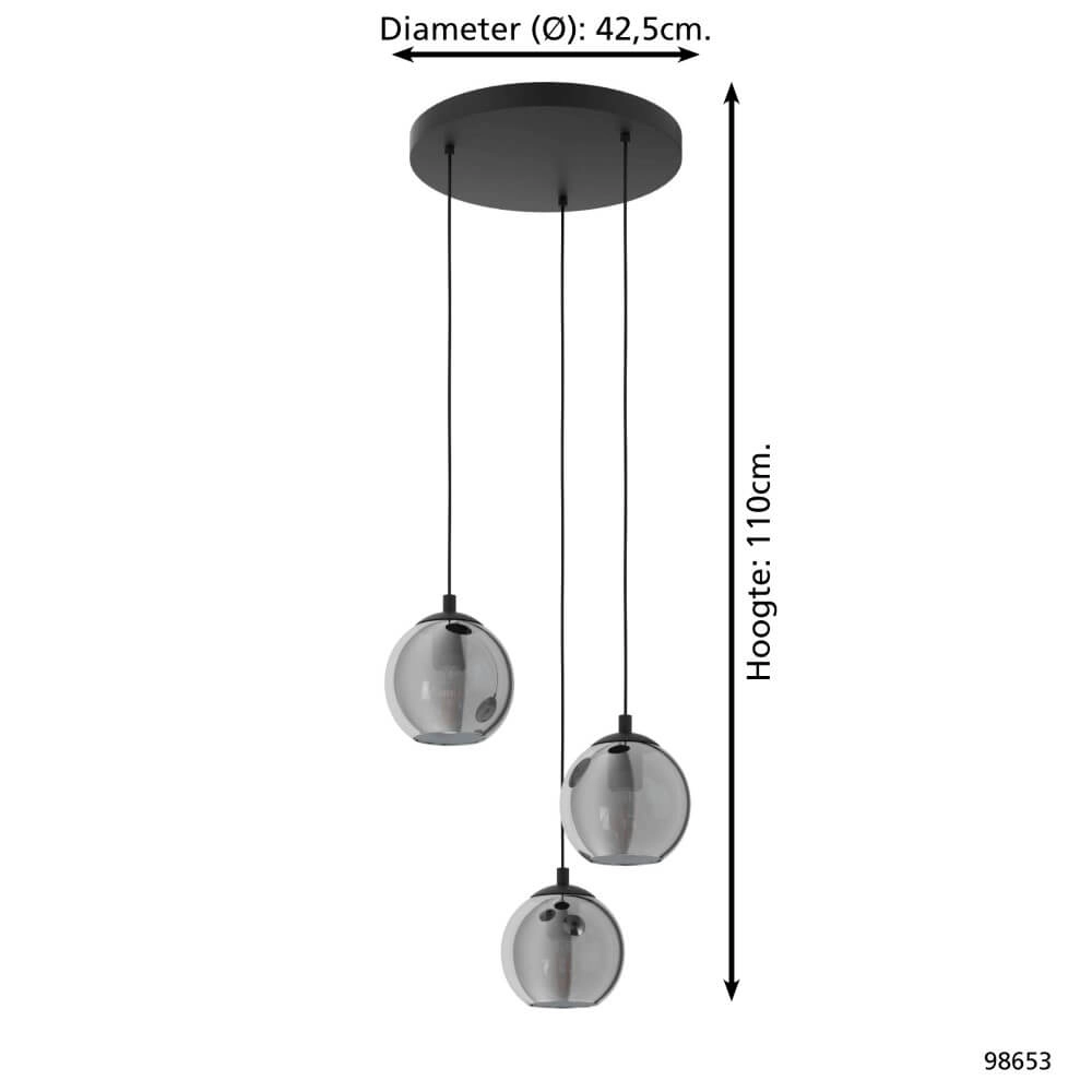 Glazen vide hanglamp Ariscani Ø 42,5cm Eglo 9002759986537
