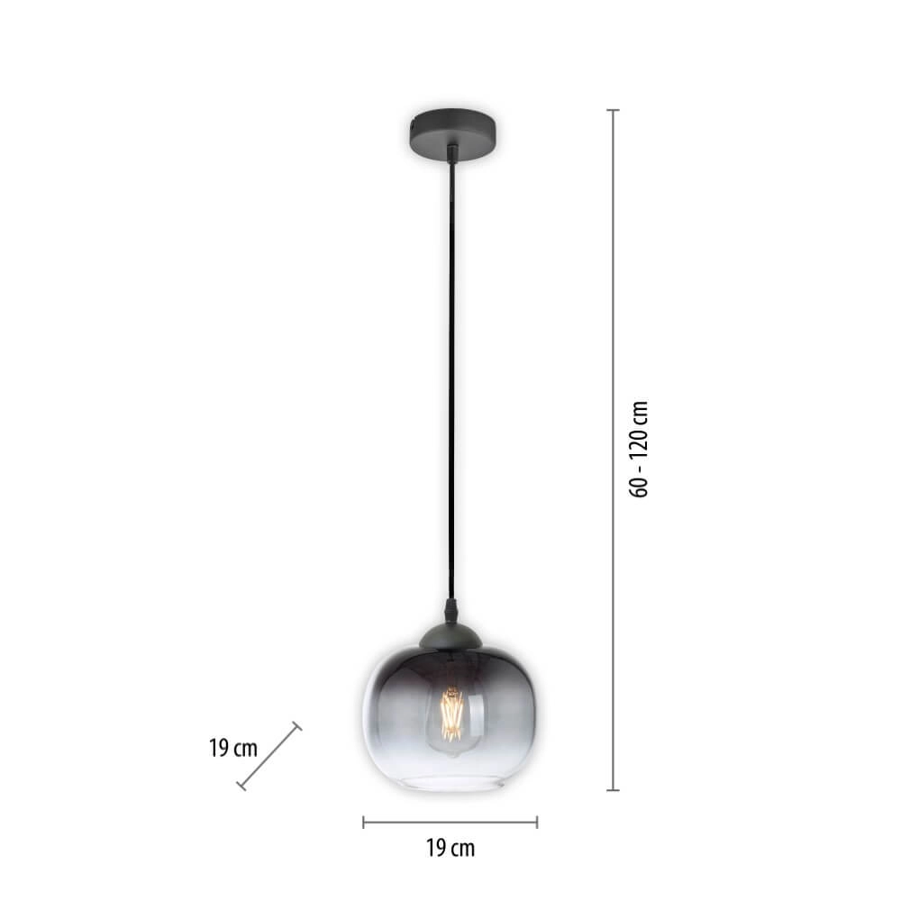 Zwarte hanglamp Zea enkel Just Light 4043689993740