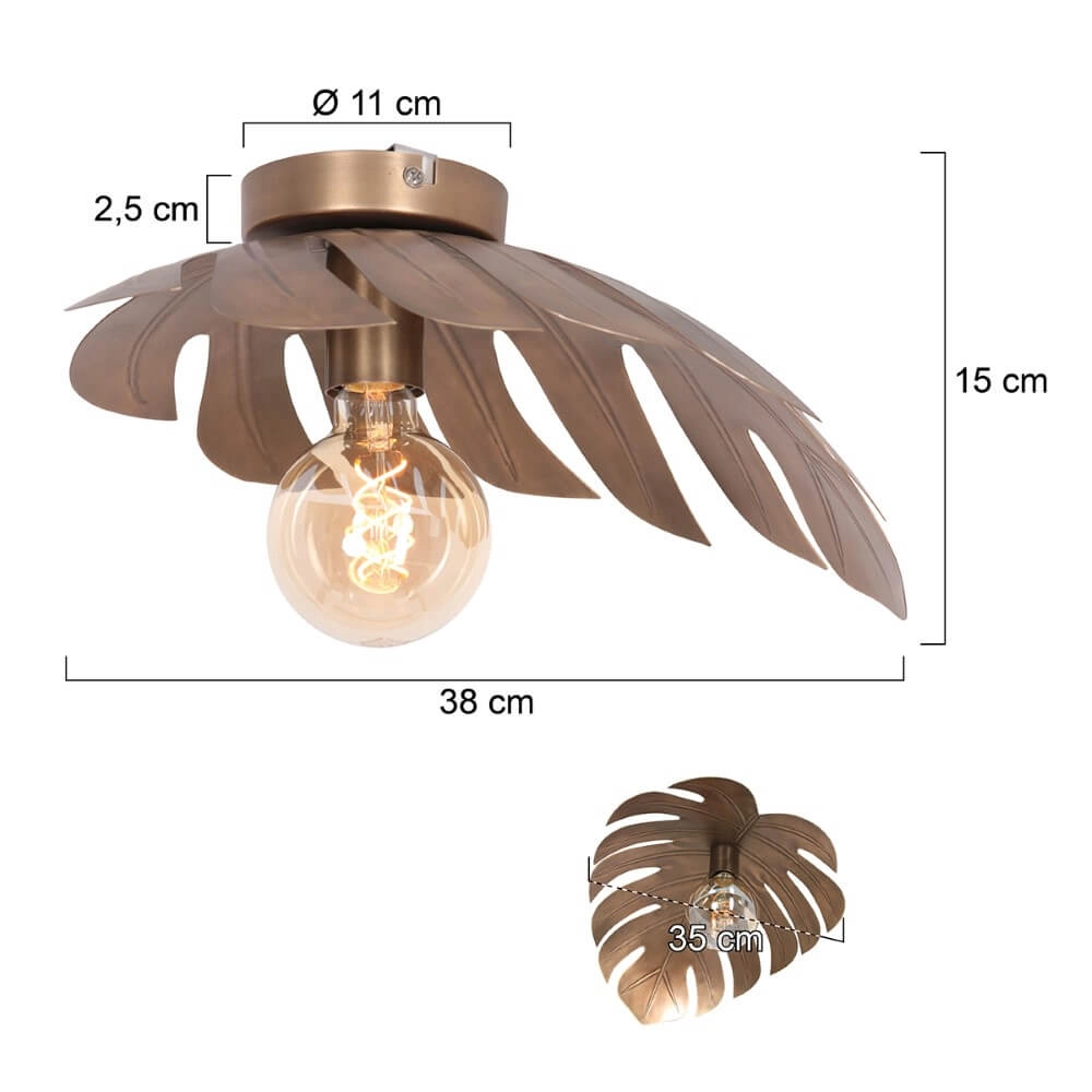 Gouden wandlamp Feuilleter bladvormig Steinhauer 8712746165036
