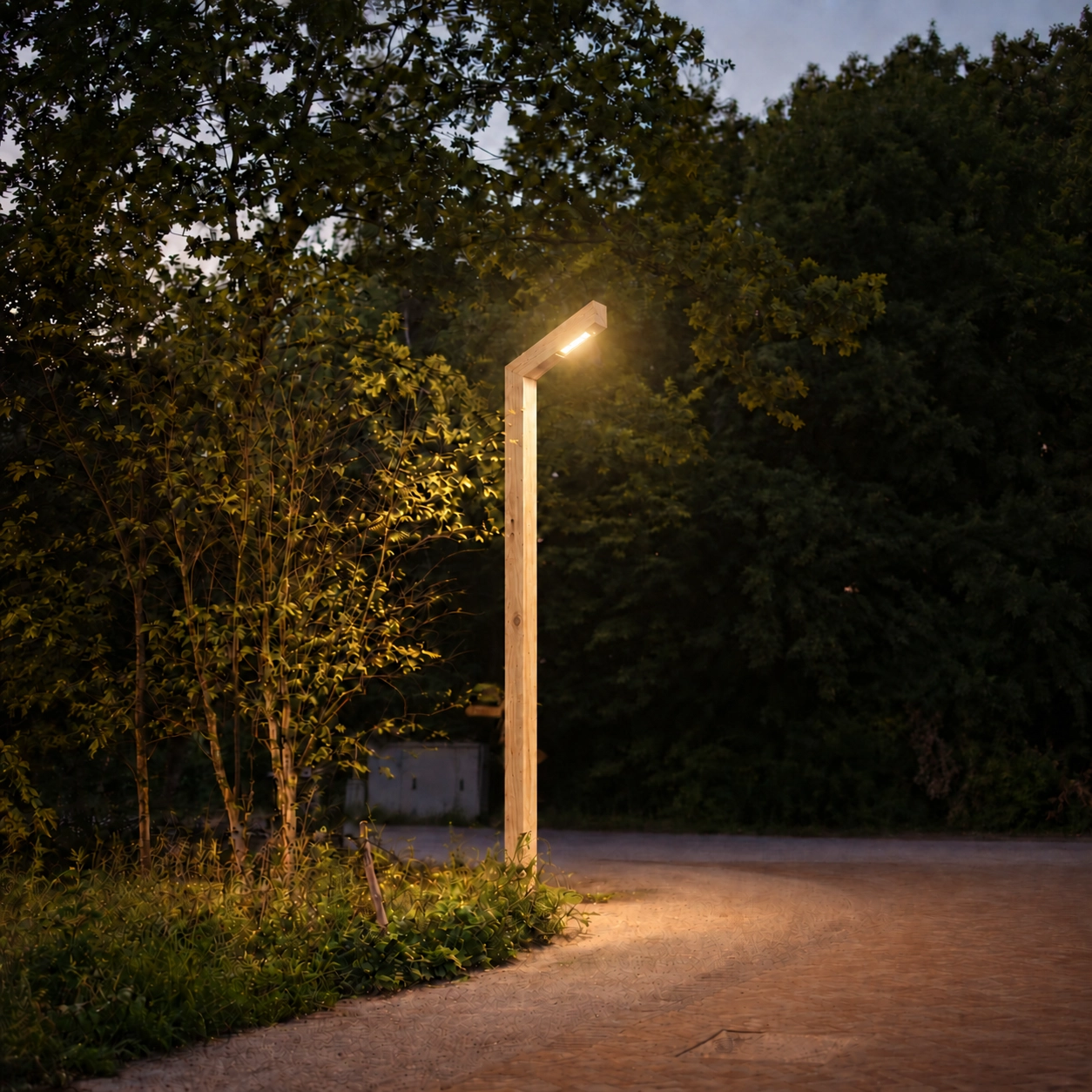 Houten straatlamp Strato Rustiek kastanje - 3M - PH08 - 3000K