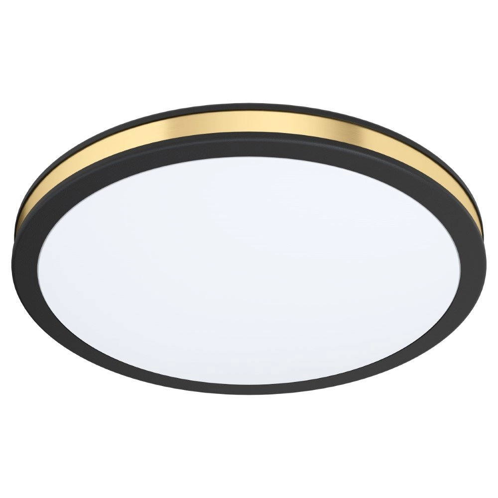 Zwart met gouden plafondlamp Pescaito Ø 28cm