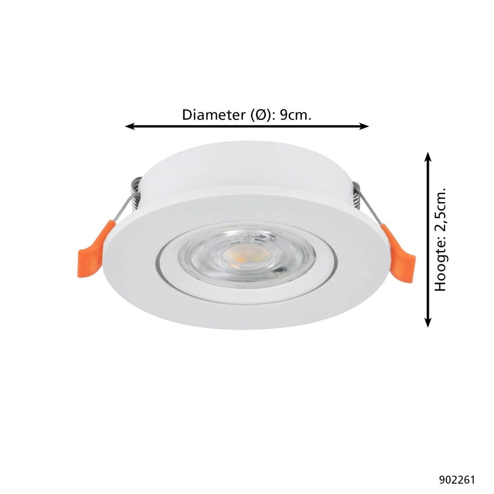 Inbouwspot Barranco wit Ø 9cm - 3-staps CCT Eglo 9008606359394