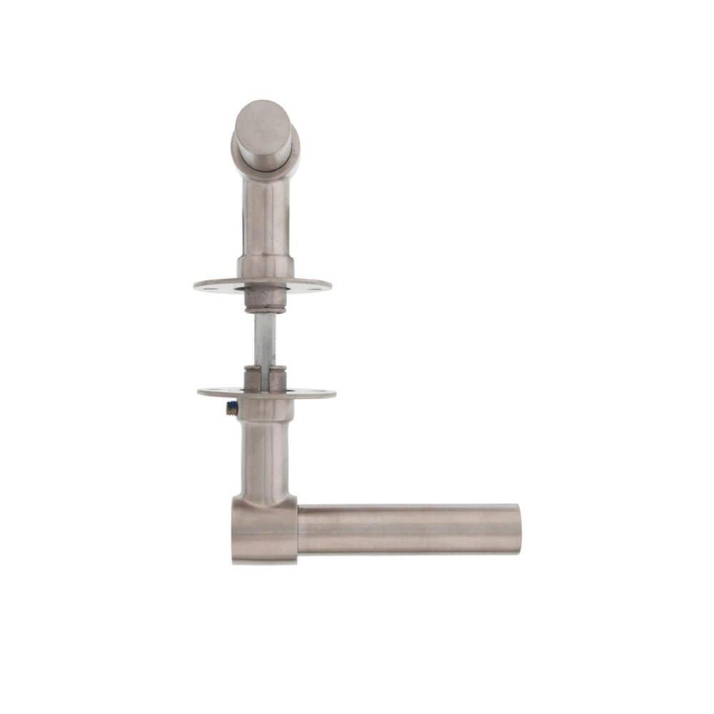 Deurklink L/T-model Krucko met plat rozet 2mm RVS Intersteel 8714186461419