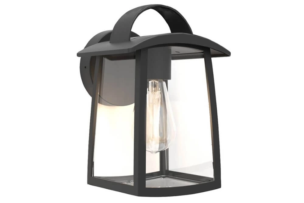 Zwarte wandlamp Kelsey helder glas