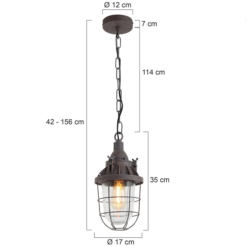 Landelijke hanglamp Mistral 17cm antiek bruin Steinhauer 8712746111835