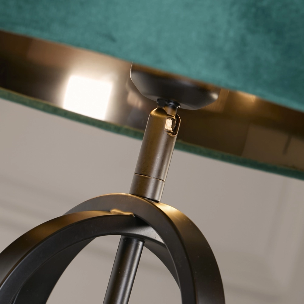 Tafellamp Chic zwart met emerald kap Searchlight 5053423305363