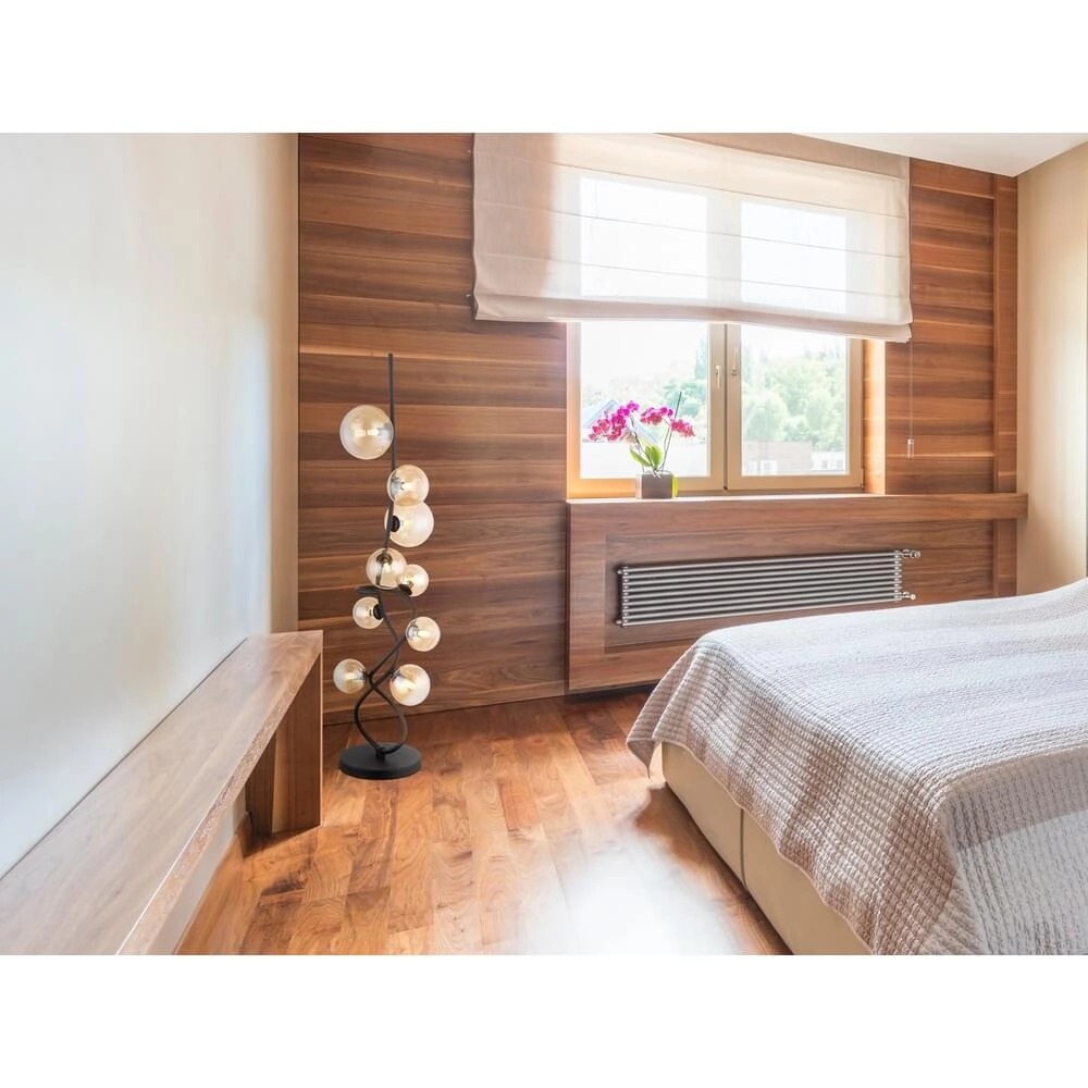 Zwarte vloerlamp Tuberius design 9-lichts Globo 9007371455447