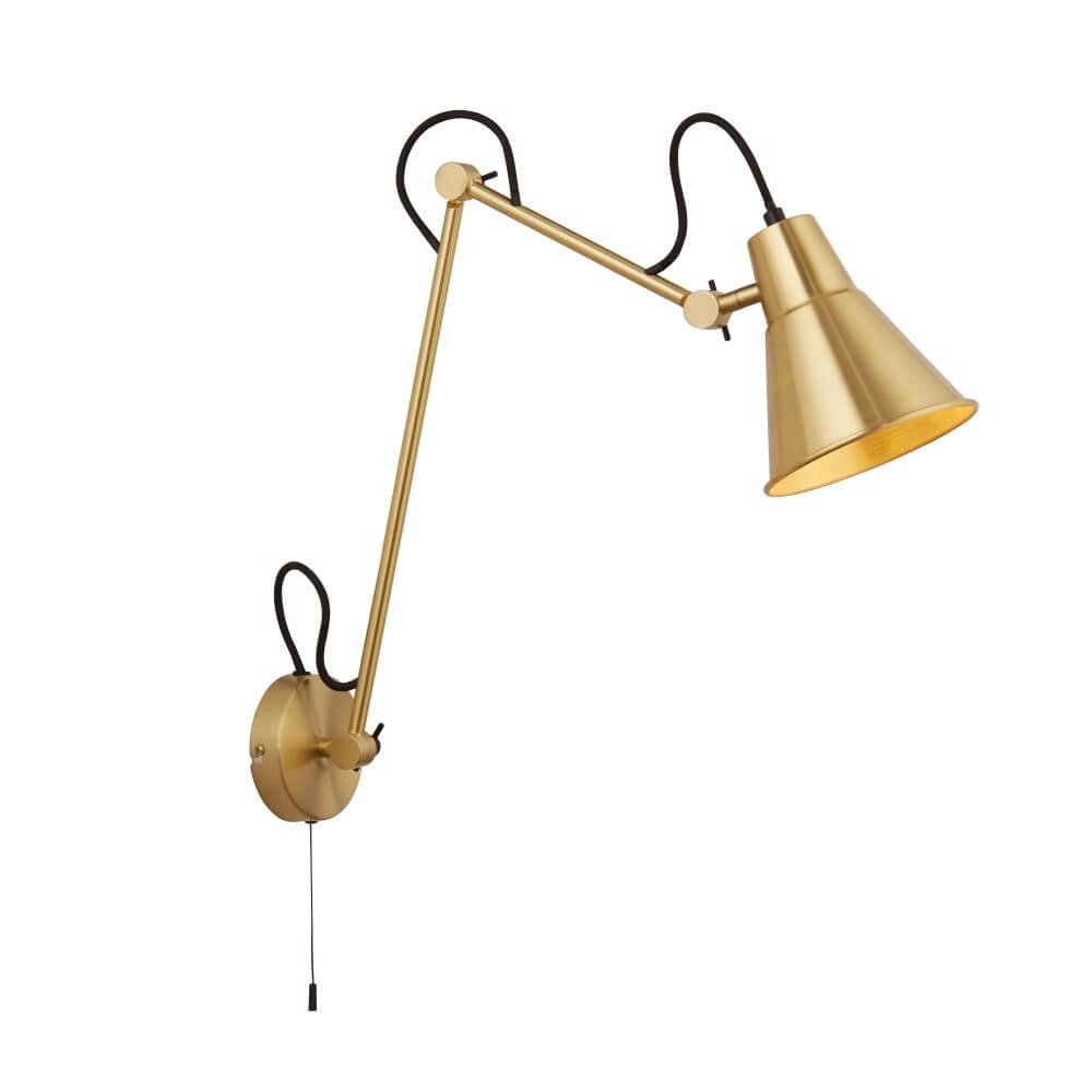 Uitklapbare wandlamp Swing Arm goud Searchlight 5053423241241