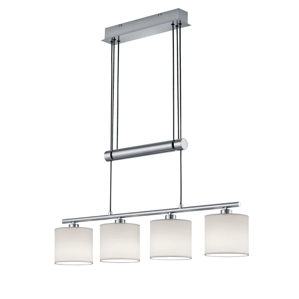 Hanglamp Garda 4-lichts nikkel mat met wit