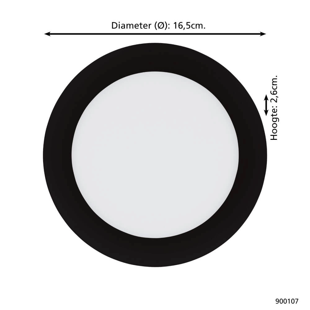 Plafonnière Zigbee Fueva-Z Ø 16,5cm zwart Eglo 9008606225637