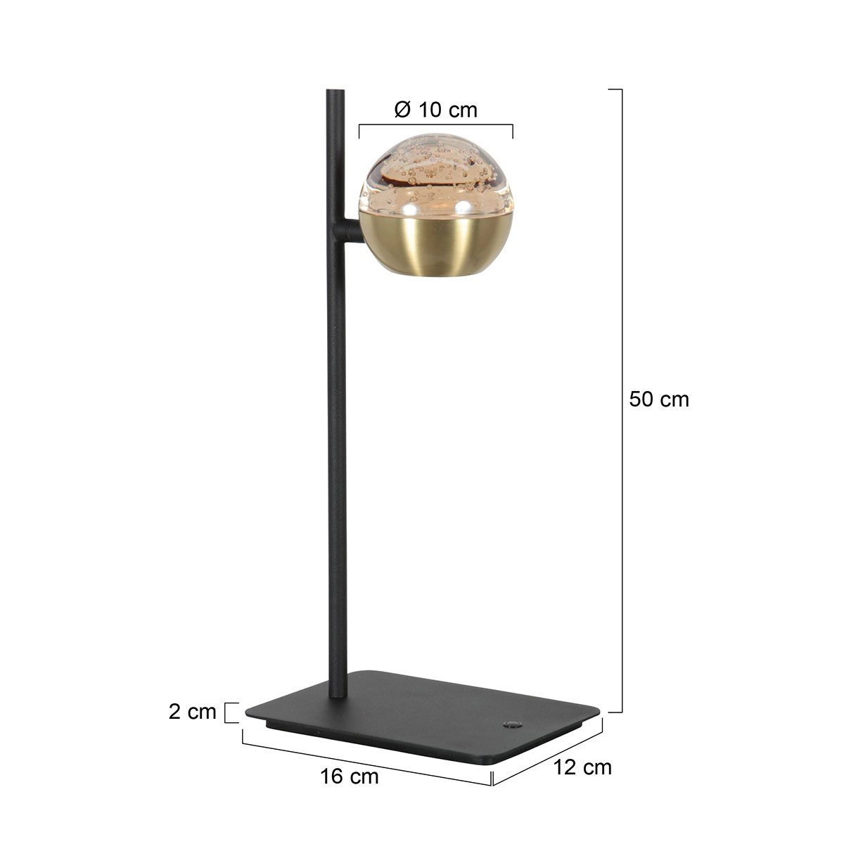 Led bureaulamp Belluno messing met zwart - dimbaar Steinhauer 8712746183955