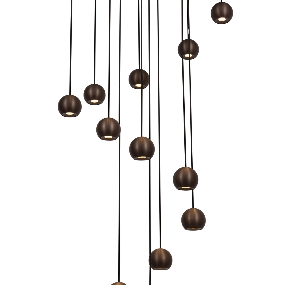 Design vide hanglamp Montana 16-lichts koffie bruin Premium by Lucide 5411212680174