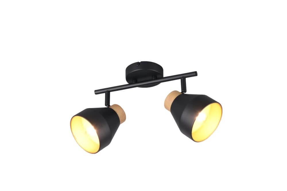 Design plafondlamp 2-lichts Valentin zwart