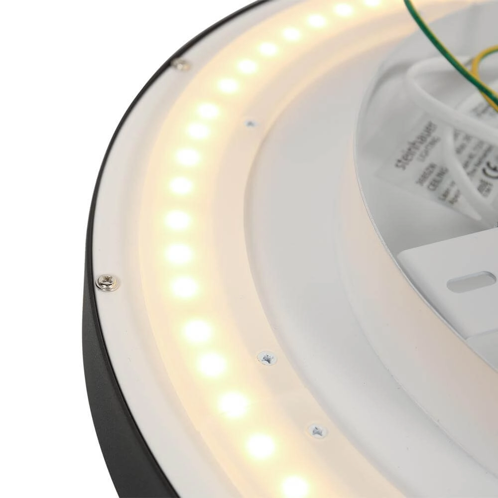 Strakke plafondlamp Flady zwart Ø 50cm Steinhauer 8712746171860