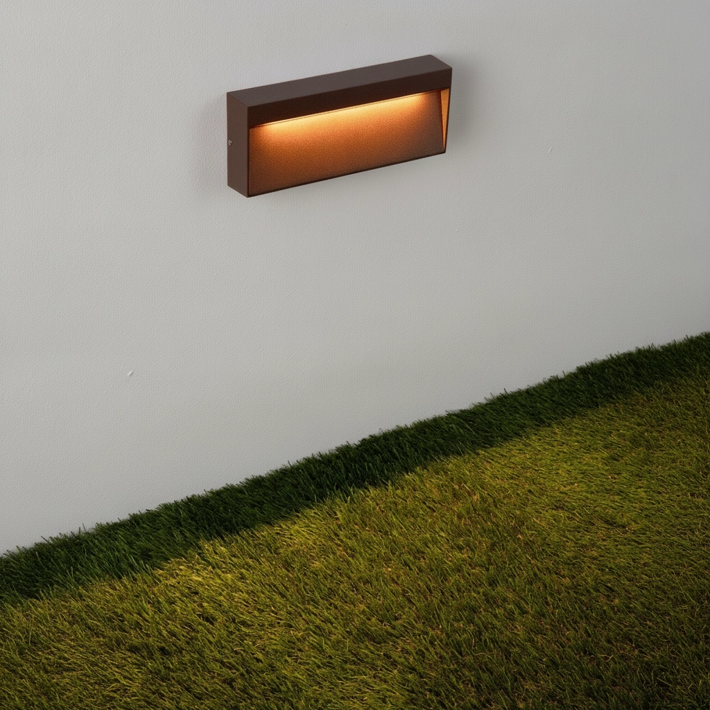 Roestbruine wandlamp Drat design