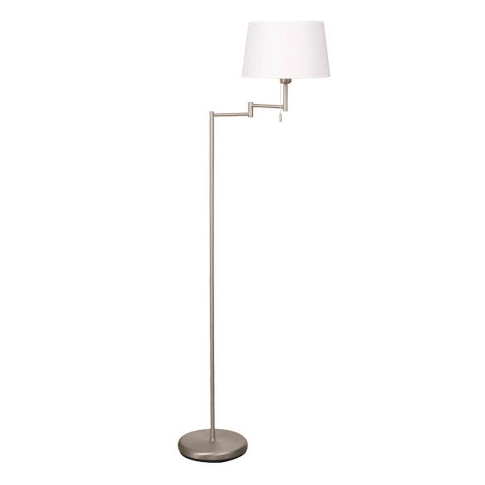 Vloerlamp Mexlite 154cm metaalgrijs met witte kap