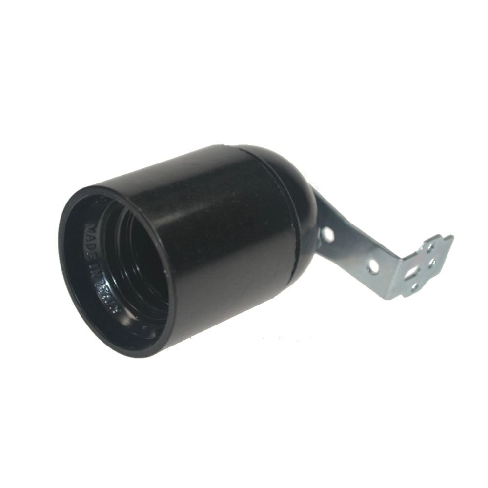 Fitting E27 - Base zwart met bevestingsplaatje Vtac 8717692021788