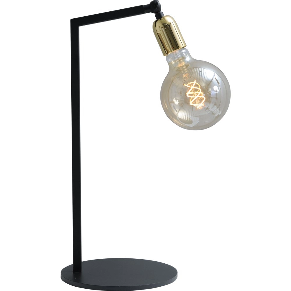 Zwarte tafellamp Tube met gouden fitting Masterlight 8718121188706