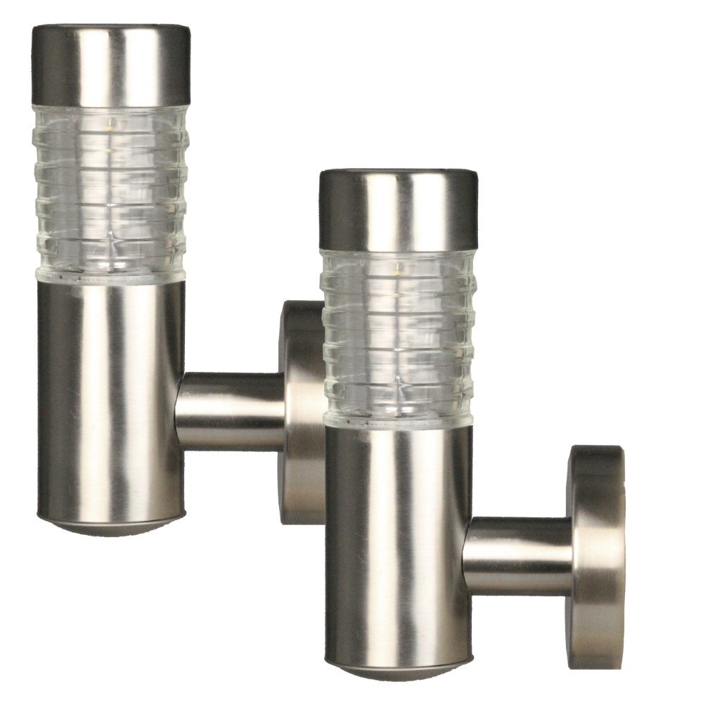 Set van 2 wandlampen Tacoma rvs solar