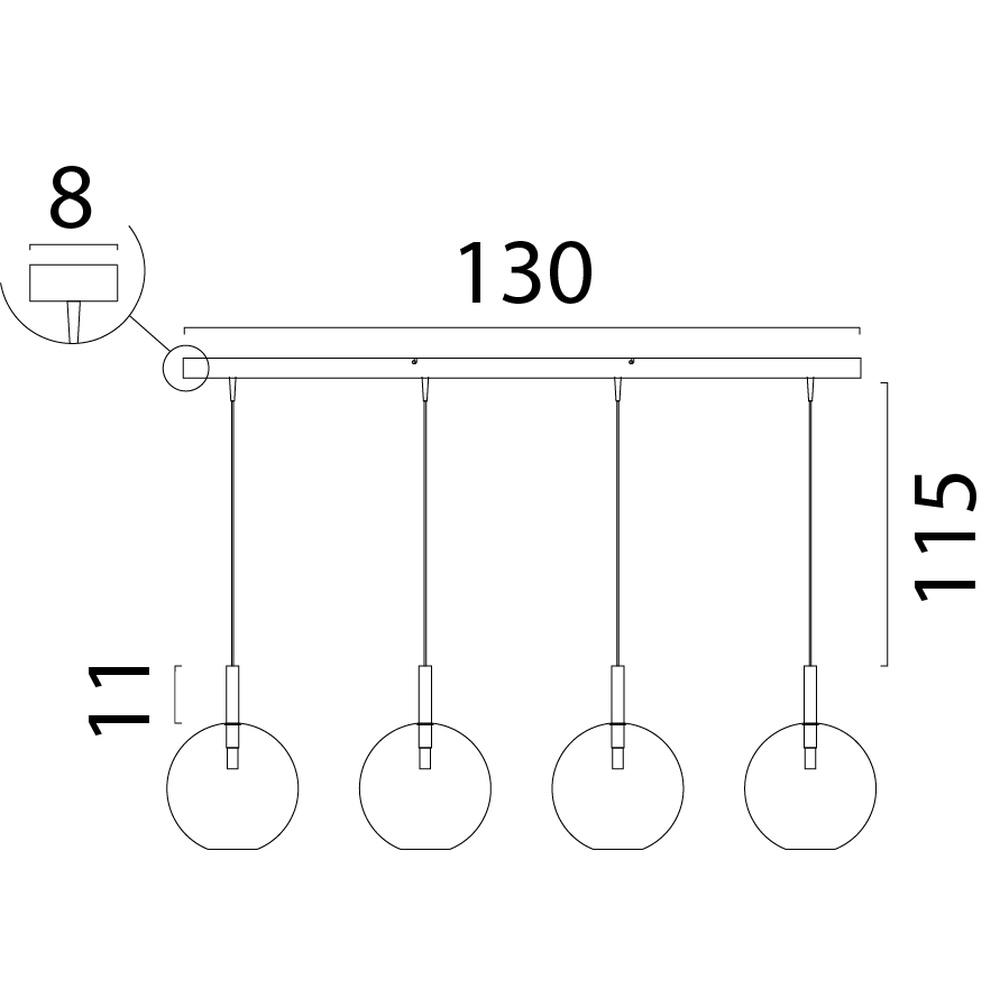 4L hanglamp Ø 24cm Lido Ball met helder glas Masterlight 8718121335261