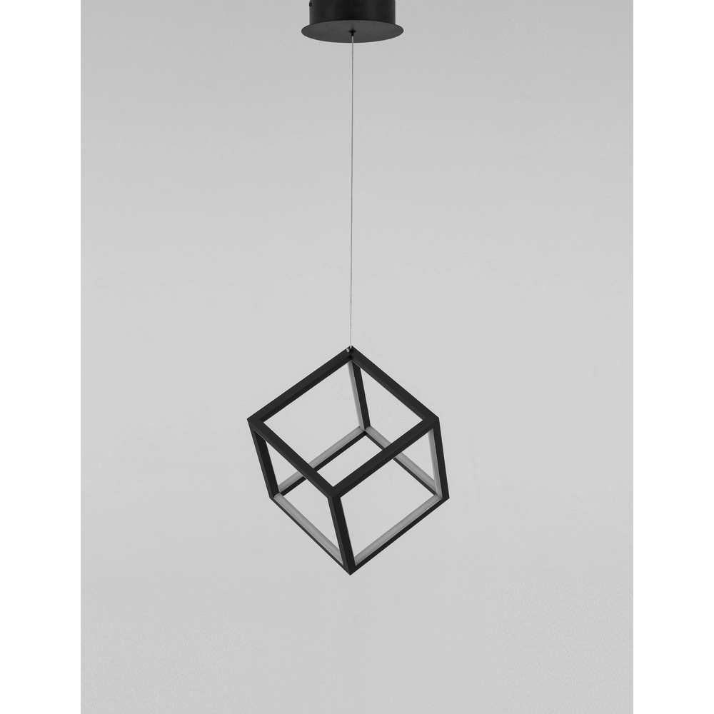 Vierkante hanglamp Gabbia zwart Lyora 5212017423399