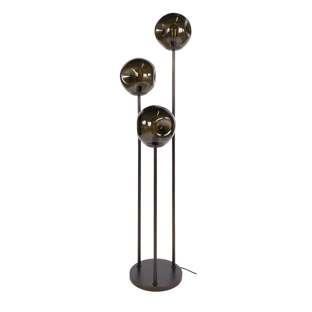 Glazen vloerlamp Stellar 3-lichts - smoke glas Lyora 8716803511613