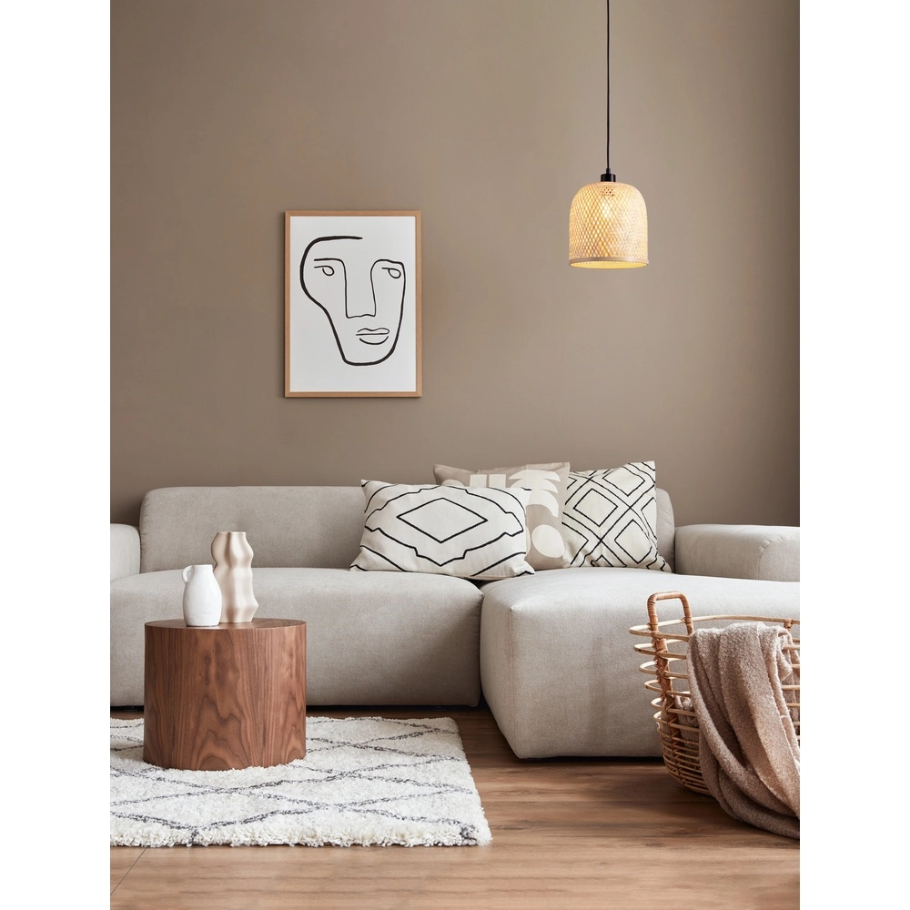 Hanglamp Intra zwart met bamboe kapje Lyora 5212017454829