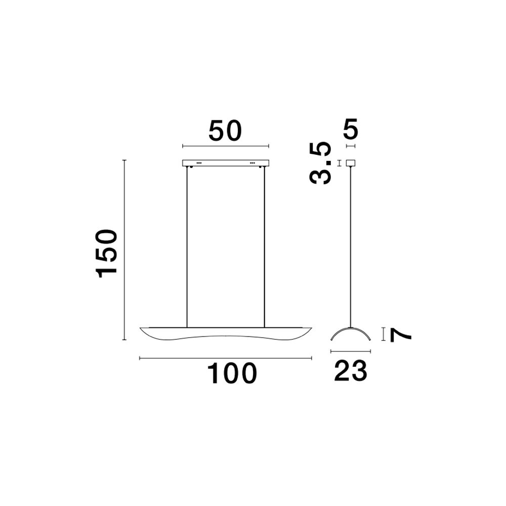 Hanglamp Agos goud met kunststof smal Lyora 5212017439345