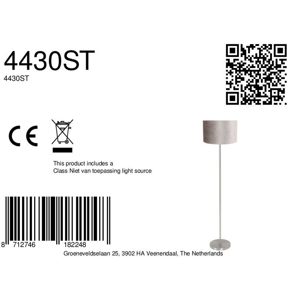 Vloerlamp Noor met grijze kap Steinhauer 8712746182248