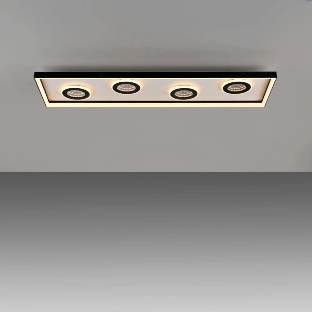 Rechthoekige plafondlamp Dune zwart Paul Neuhaus 4012248384923