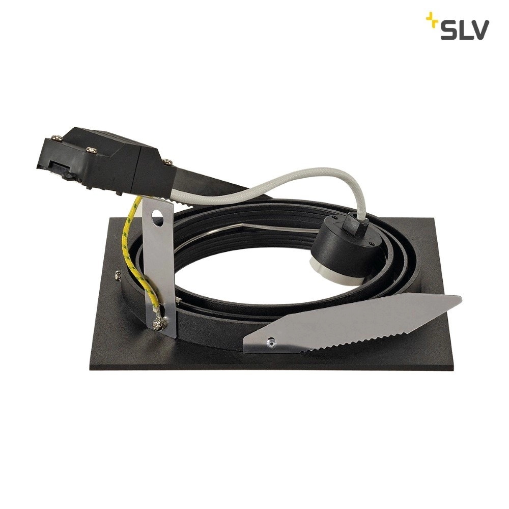 Inbouwspot New Tria ES111 Round zwart met bladveren SLV 4024163150293