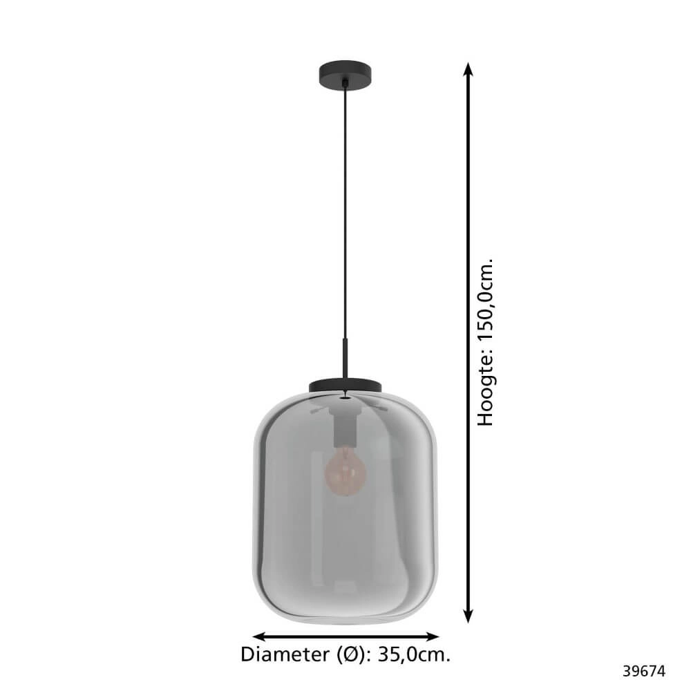 Zwarte hanglamp Bulciago design Ø 35cm Stars of Light 9002759396749