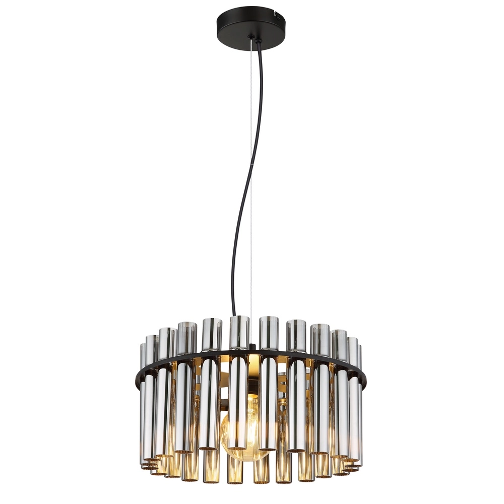 Hanglamp Gorley II zwart met glas staafjes