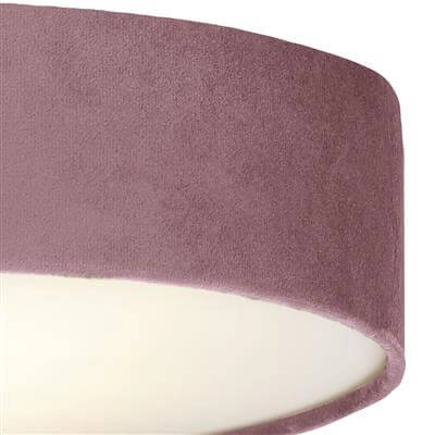 Plafondlamp Drum Pleat 38cm velvet roze Searchlight 5053423187211