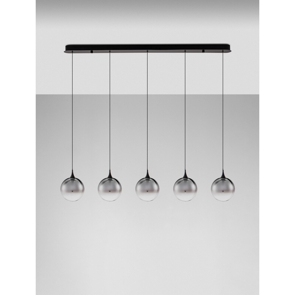 Pendant lamp Orenda straight 5-light smoke glass Lyora 5212017477668