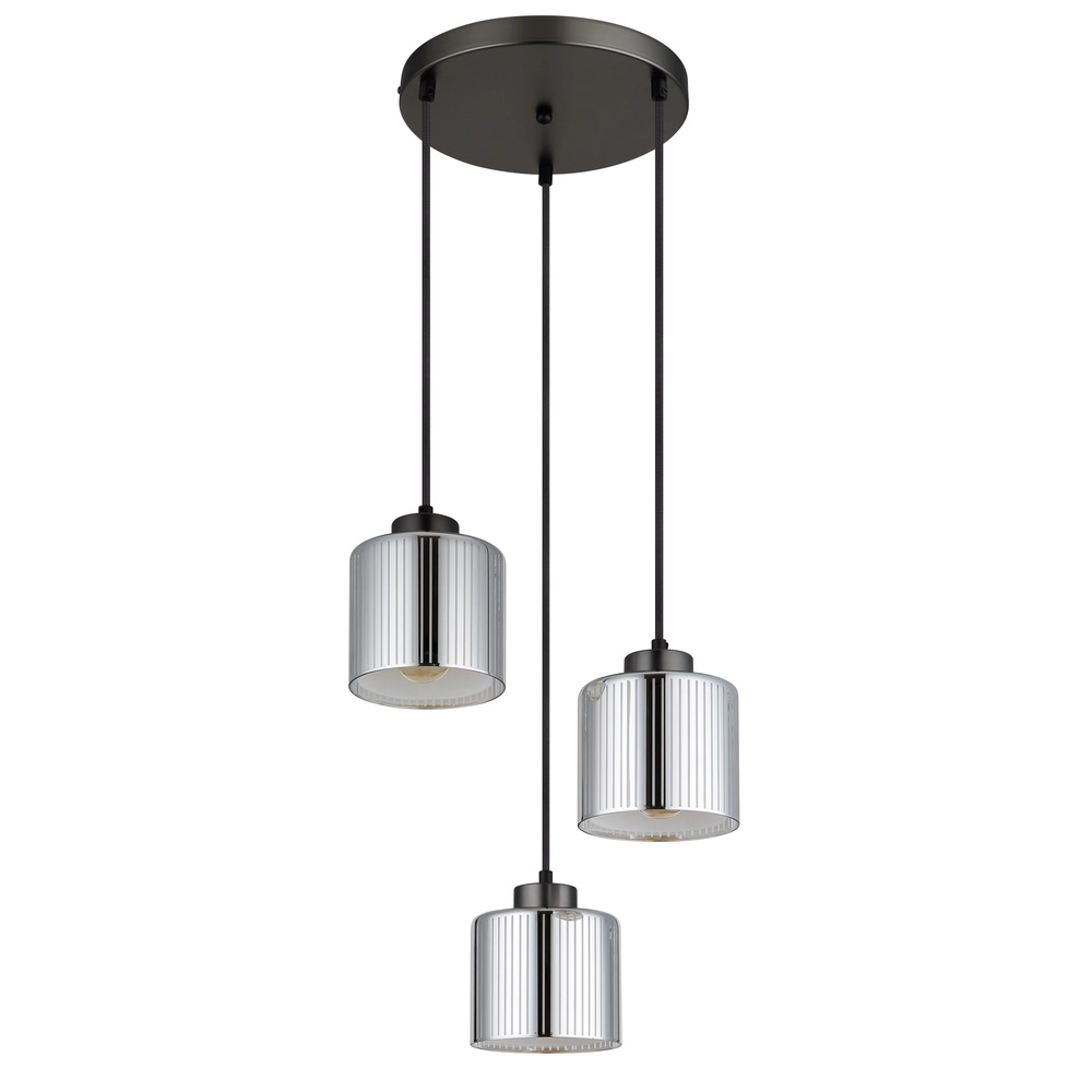 Design hanglamp Felicia gunmetal 3-lichts Globo 9007371522965