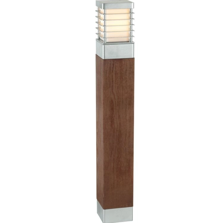 Houten lamp Selham 85cm met aluminium details