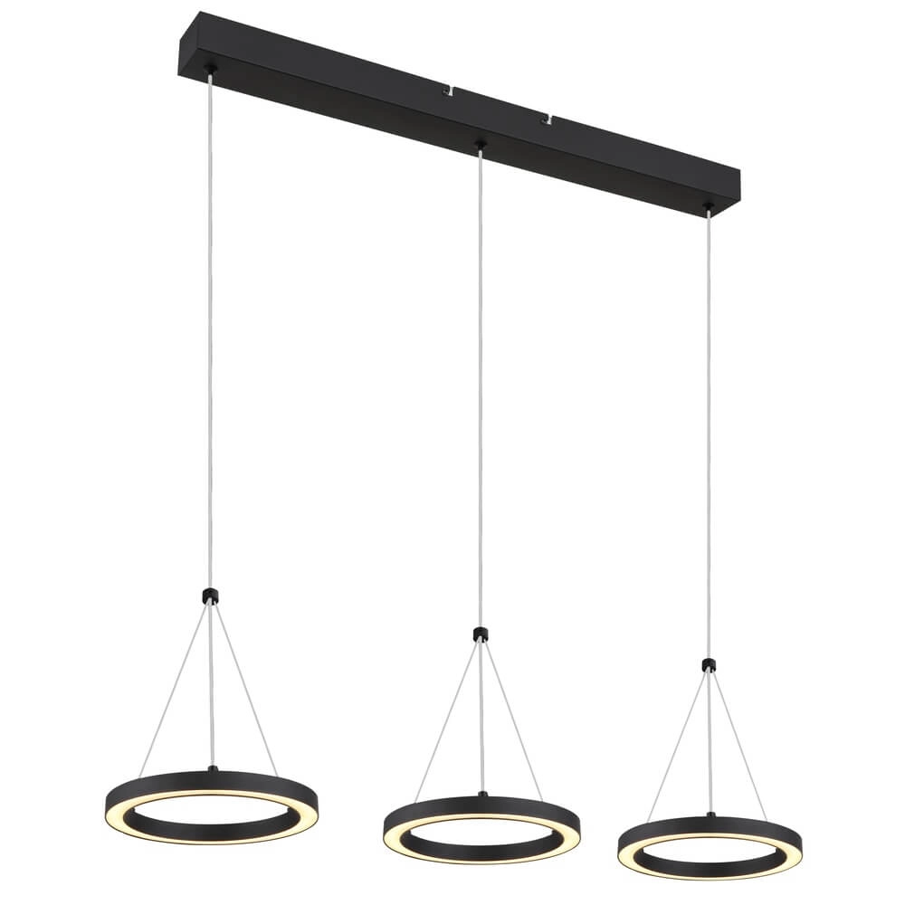 3-lichts hanglamp Grenvix design zwart