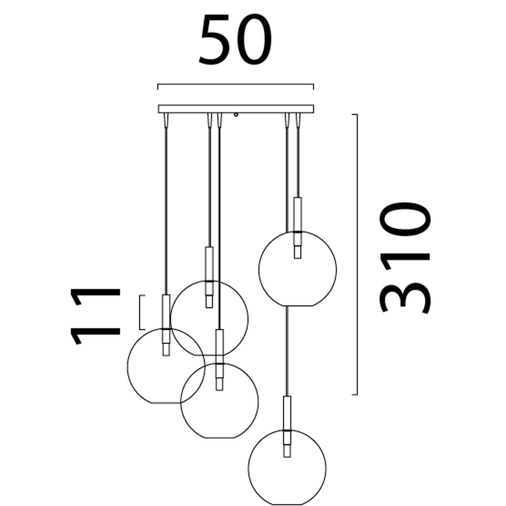 5L vide hanglamp Lido Ball met Ø 24cm helder glas Masterlight 8718121335490