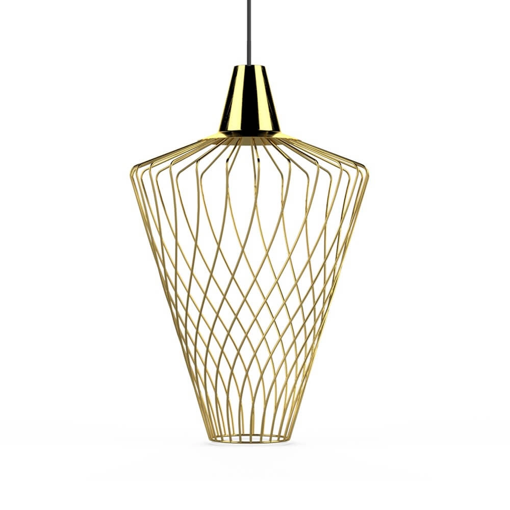 Ø 30cm draadlamp Wave goud Ø 30cm draadlamp Wave goud