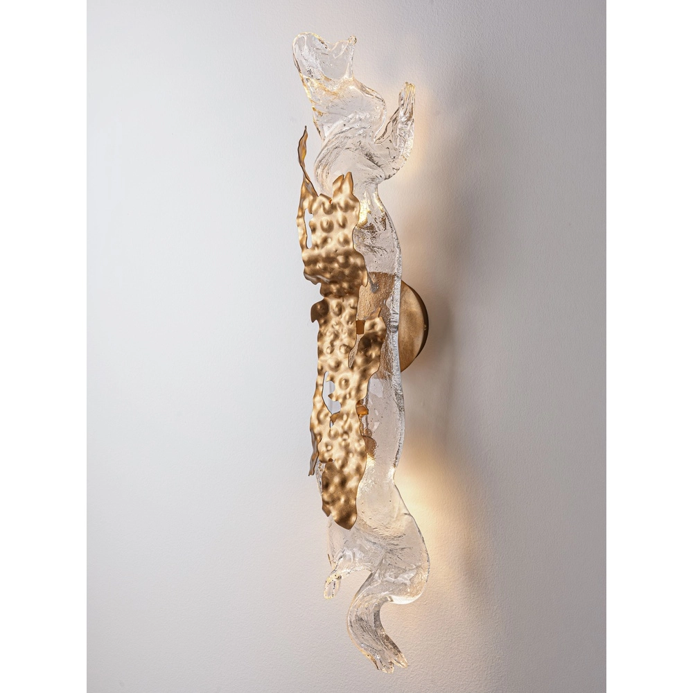 Gouden wandlamp Avesa met helder glas Lyora 5212063500457
