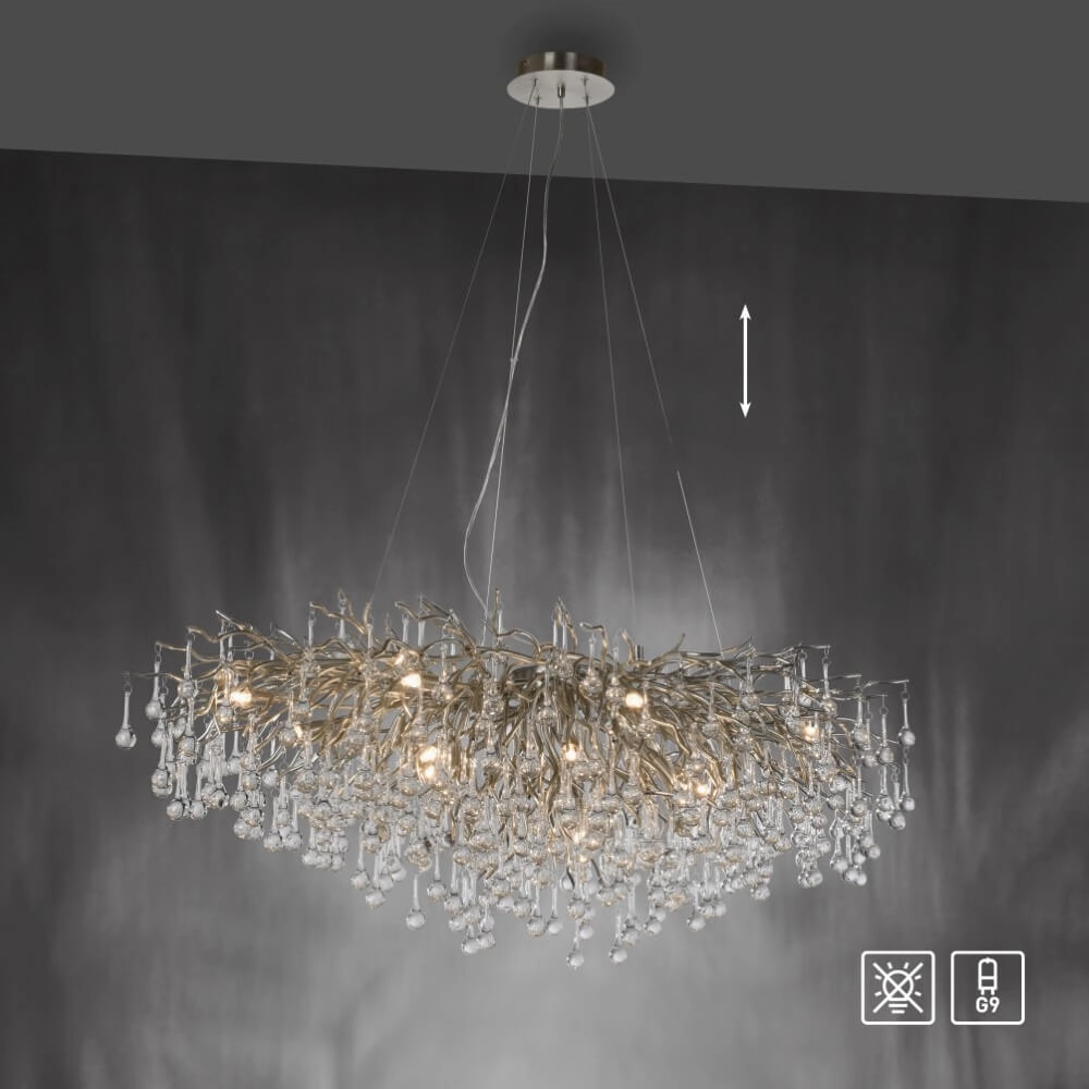 Grote kroonluchter Icicle staal Paul Neuhaus 4012248332924