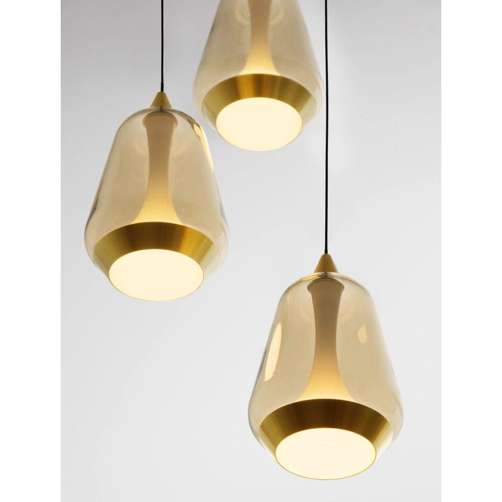 Design hanglamp Alish 3-lichts amber glas
