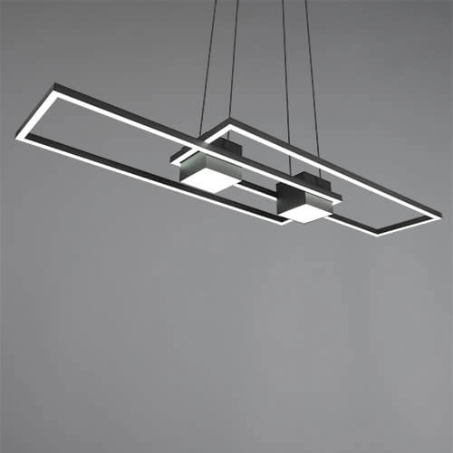 Led hanglamp kantoor Albany zwart Trio 4017807610345