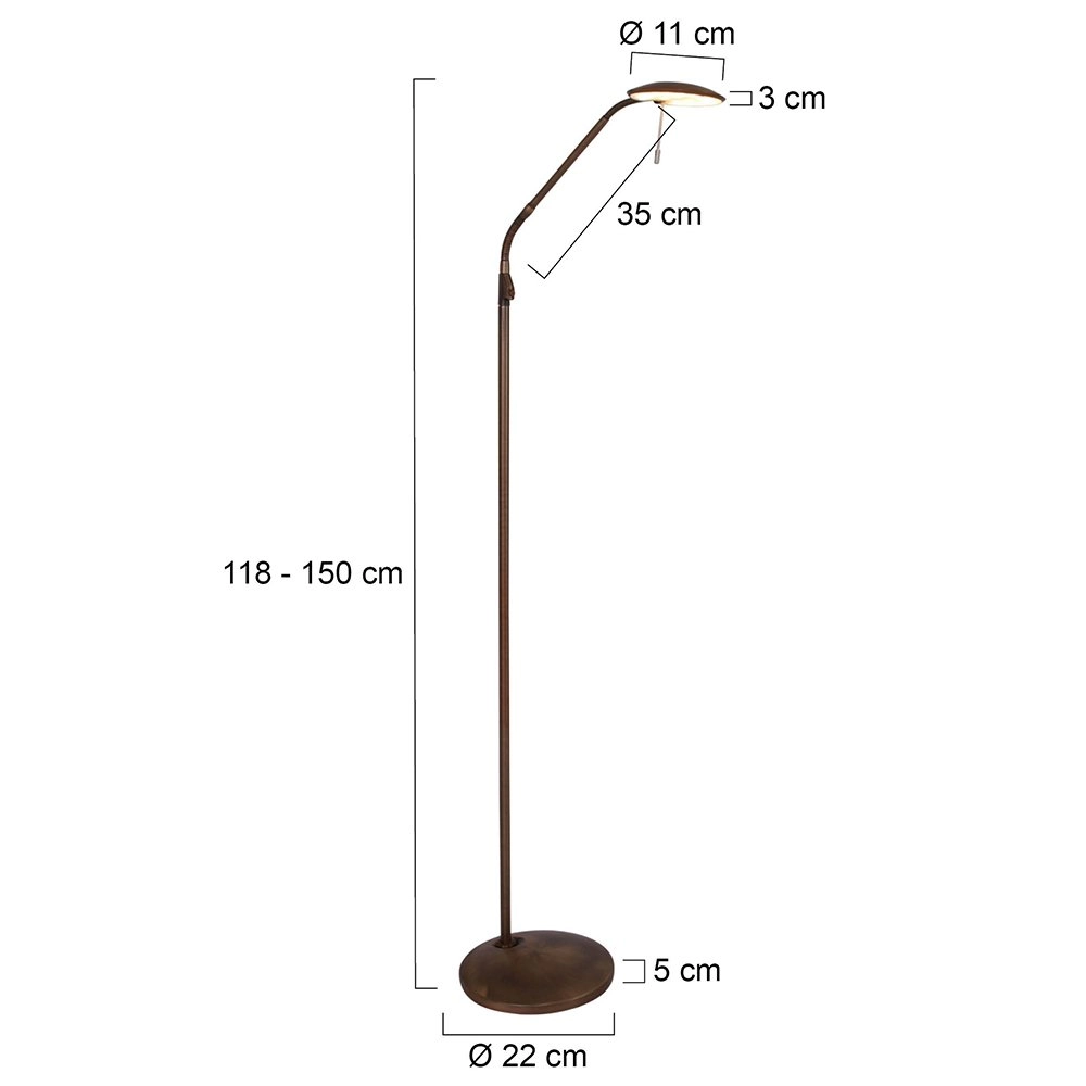 Vloerlamp Zenith Led 118cm bronsbruin Steinhauer 8712746113709