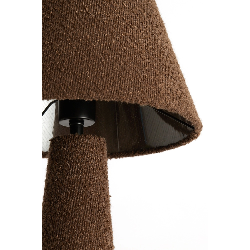 Schemerlamp Devia Ø 30cm - bouclé - bruin Light & Living 8717807759476